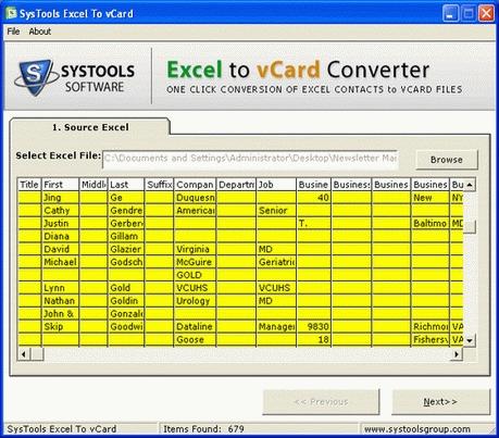 excel to vcard online